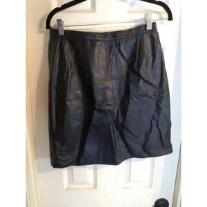 G-III Leather Skirt Black Pencil Mini Vintage Sz 10 Goth Witchy Sexy Y2k